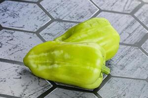 Green raw fresh bell pepper photo