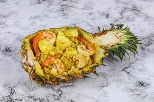 Thai cuisine - rice with prawn in pineapple photo