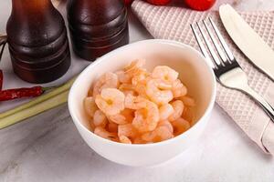 Cocktail prawns in the bowl photo