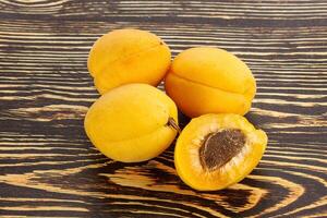 Sweet ripe tasty apricot heap photo