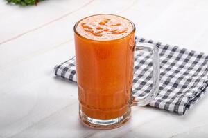 Fresh sweet vitamin detox papaya juice photo