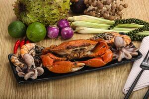 Luxury seafood mix - crab, prawn, octopus photo