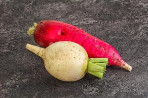 Fresh vegetable - daikon for vegan cuisine photo