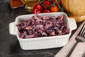 Coleslaw salad with cabbage and carrot photo