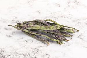 Raw green bean string heap photo