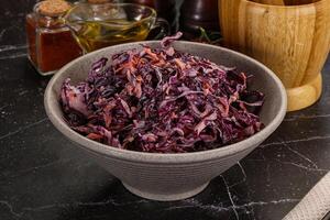 Coleslaw salad with cabbage and carrot photo