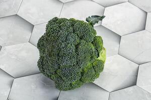 Raw ripe green broccoli cabbage photo