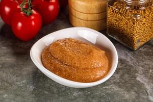 Cod fish roe snack in the bowl photo