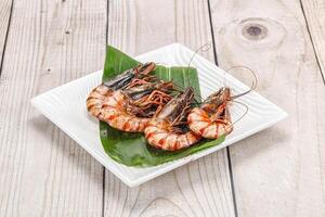 Cooked tiger prawn in the pate photo