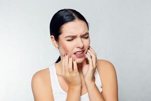 Teeth Problem. Woman Feeling Tooth Pain photo