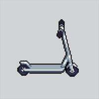 píxel Arte ilustración niño scooter. pixelado scooter. niño parque scooter. pixelado para el píxel Arte juego y icono para sitio web y vídeo juego. antiguo colegio retro vector