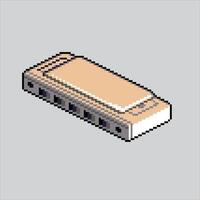 Pixel art illustration Harmonica. Pixelated Harmonica. Harmonica instrument. pixelated for the pixel art game and icon for website and video game. old school retro. vector