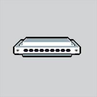 Pixel art illustration Harmonica. Pixelated Harmonica. Harmonica instrument. pixelated for the pixel art game and icon for website and video game. old school retro. vector