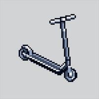 píxel Arte ilustración niño scooter. pixelado scooter. niño parque scooter. pixelado para el píxel Arte juego y icono para sitio web y vídeo juego. antiguo colegio retro vector