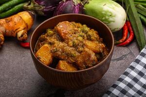 Indian traditional cuisine Aloo mutter photo