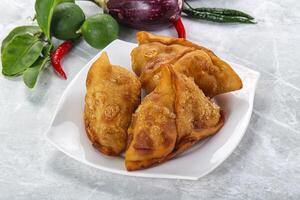 Indian cuisine - fries crispy samosa photo