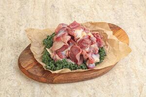 Raw chicken stomach for cooking photo