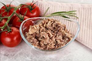 Canned tuna fish for salad photo