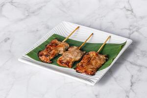 Thai cuisine - grilled pork skewer photo