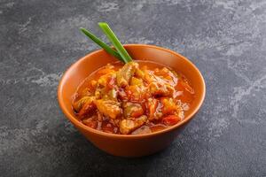 Meat goulash with vegetables photo