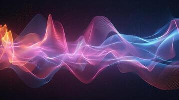 AI generated Vibrant Abstract Sound Wave Equalizer on Dark Background photo