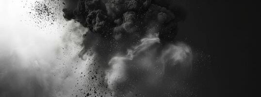 AI generated Monochromatic Powder Explosion Captured in Dynamic Motion. photo