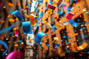 ai generado documentos papel picado que cae en el brillante azul cielo profesional fotografía antecedentes foto