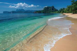 AI generated beautiful tropical turquoise ocean beach professional photography photo