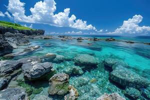 ai generado hermosa tropical turquesa Oceano playa profesional fotografía foto