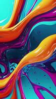 AI generated abstract background. colorful of liquid waves smooth flow video