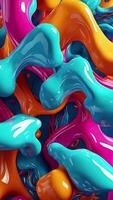 AI generated abstract background. colorful of liquid waves smooth flow video