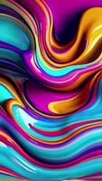 ai generato astratto sfondo. colorato di liquido onde liscio flusso video