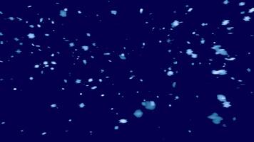 abstract beweging achtergrond schijnend deeltjes met blauw kleur glinsterende deeltjes fonkeling met bokeh. nieuw jaar en Kerstmis video