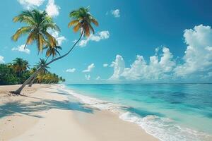 AI generated beautiful tropical turquoise ocean beach professional photography photo