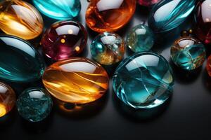 AI generated Abstract stone marbles and transparent background design images photo