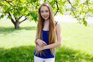 Healthy, beautiful smile, the child to the dentist.Portrait of a little girl with orthodontic appliance . photo