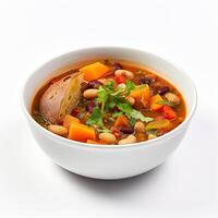 AI generated vegetables soup closeup photo