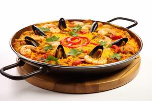 AI generated Paella Spanish food clipart photo