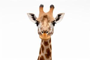 AI generated Giraffe isolated on white background photo