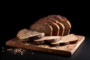 AI generated Rye bread closeup photo