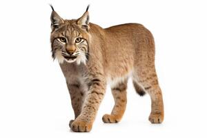 AI generated lynx isolated on white background photo