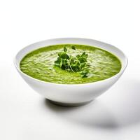 AI generated Watercress soup closeup photo