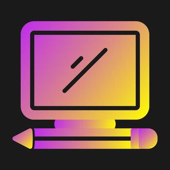 icono de vector de computadora de escritorio