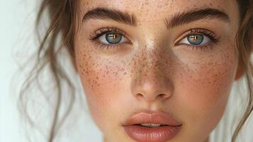 Beautiful woman with clear skin close-up photo