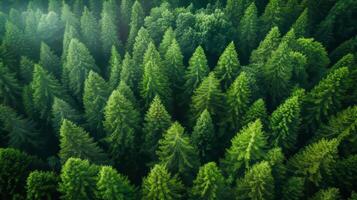 AI Generated Green forest aerial view with natural green background, drone view photo