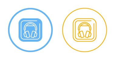 Headphones Square Vector Icon