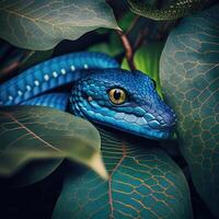 AI Generated Insect close-up, macro photography a snake. Great depth of field and lots of insect details on an isolated background. photo