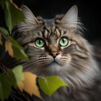 AI Generated Insect close-up, macro photography a cat. Great depth of field and lots of insect details on an isolated background. photo