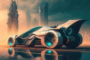 AI Generated Futuristic car.Futuristic, modern illustration. Innovative technologies. Generative ai photo