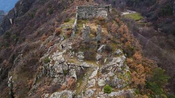 Aerial view of the Montmayeur castle Aosta valley Italy video